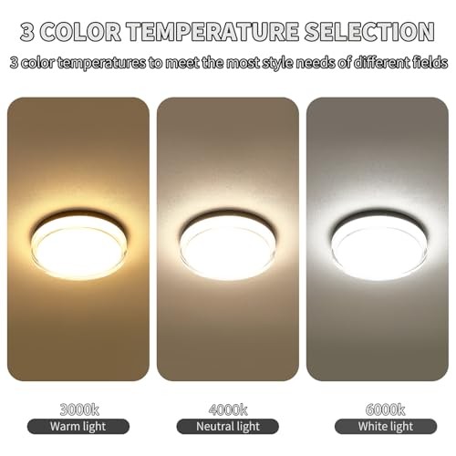Flush Mount Ceiling Light Fixture Crystal Sytle, 3CCT LED Ceiling 12 inch