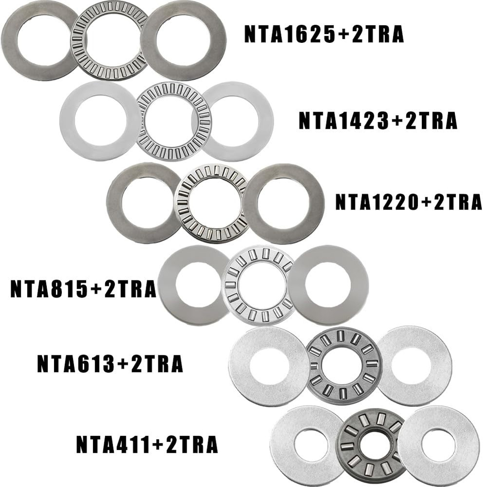 4 Sets Thrust Needle Roller Bearings with Two Washers, ID 1", OD 1-9/16
