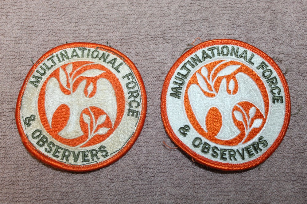 Two Original MFO Multinational Forces & Observers Uniform Patches