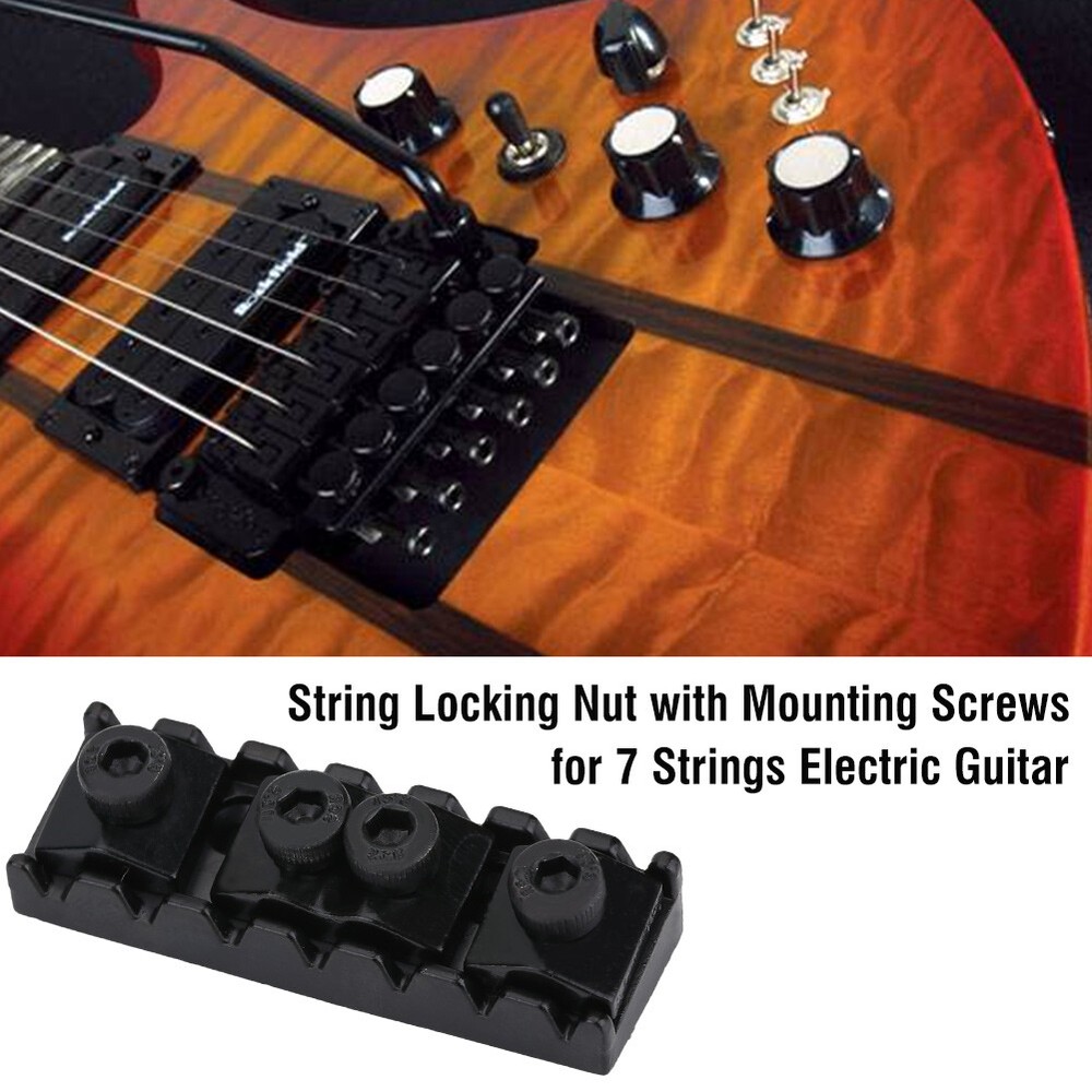 String Locking Nut With Mounting Screws For 7 Strings Electric Guitar Instr Cus