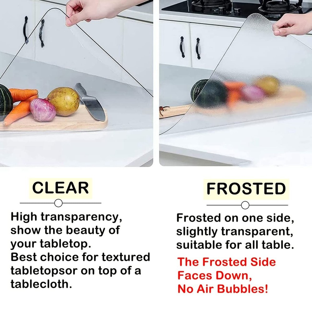 Leffora Clear Table Cover Protector 14 x 14" x 67" (Rectangular), 1.5mm