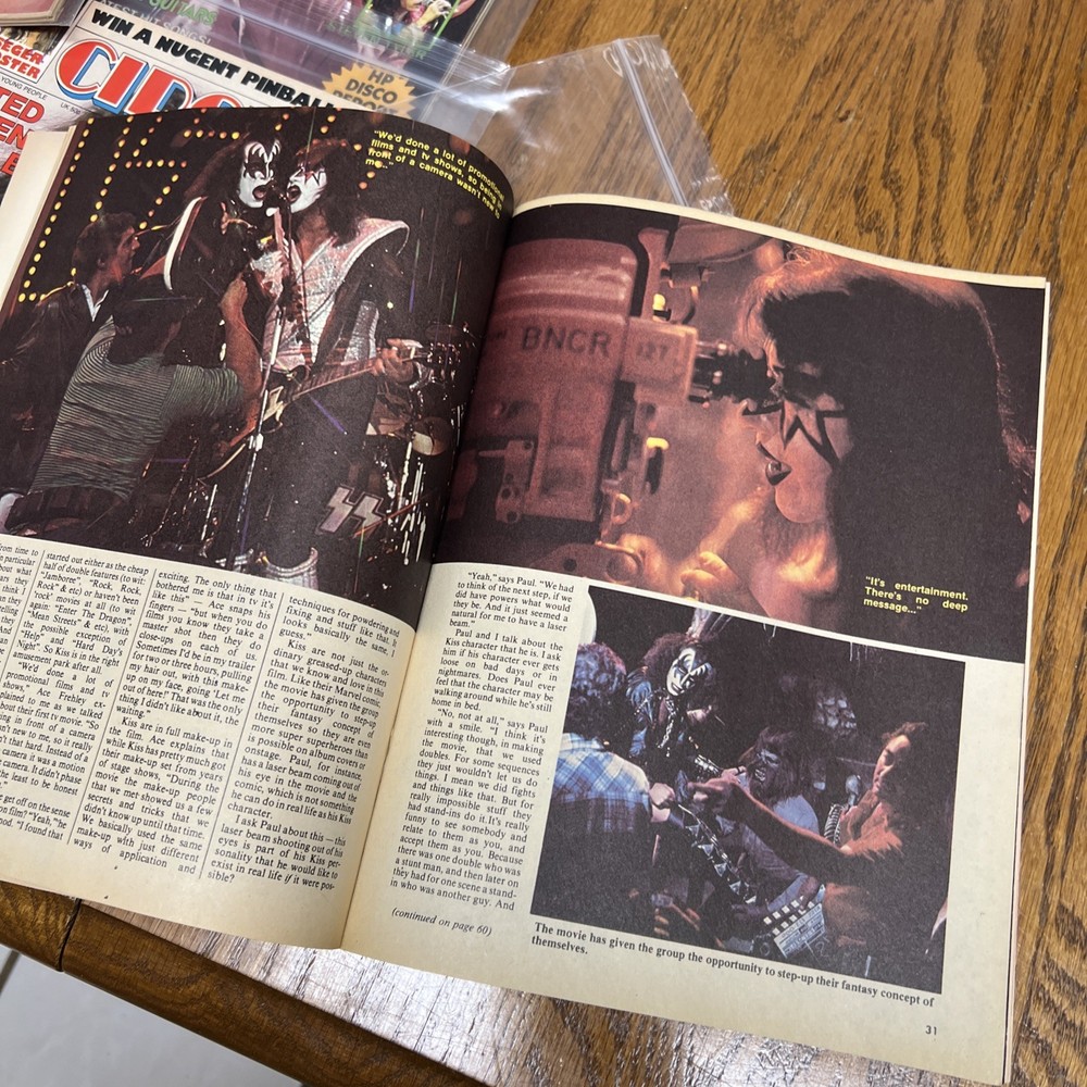 LOT OF 7 Vintage 70s Rock Magazines. KISS. LED ZEPPELIN. KISS Posters & Articles
