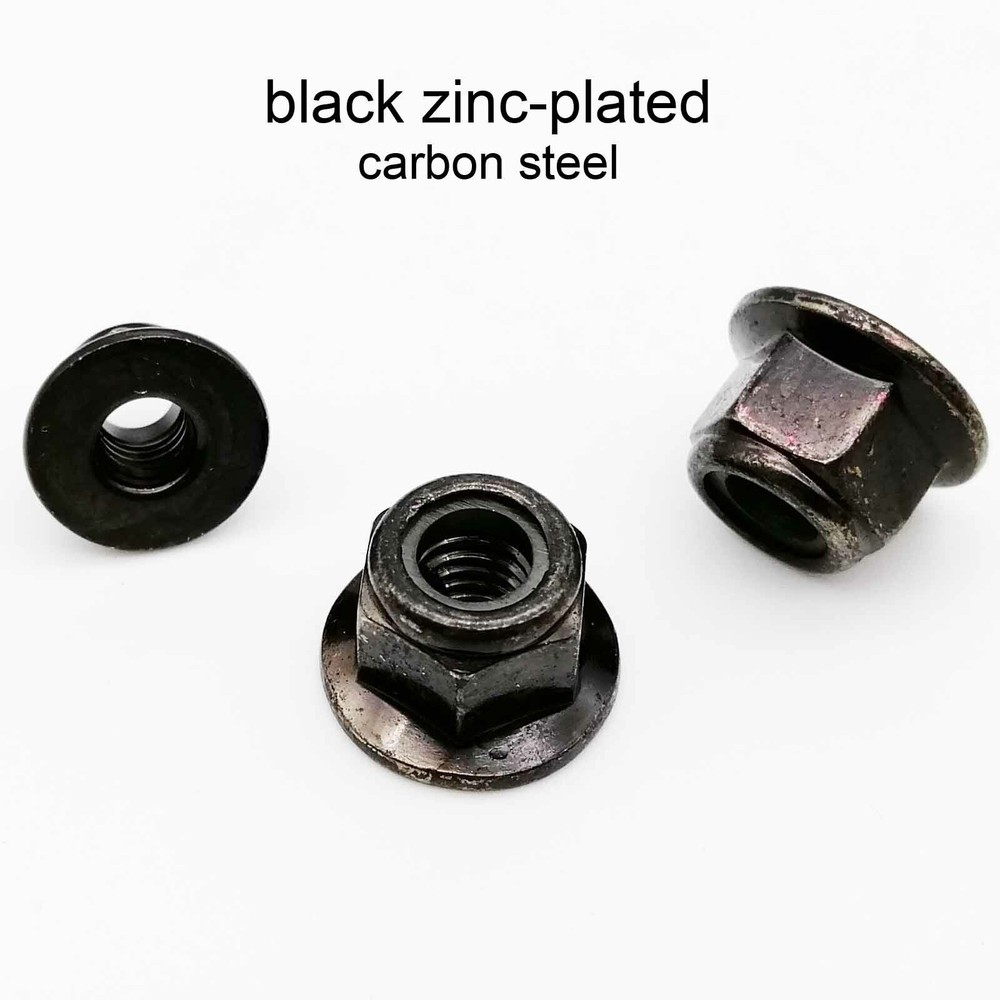 25pcs M5 Hex Flange Nylon Insert Lock Nut Self-locking Black