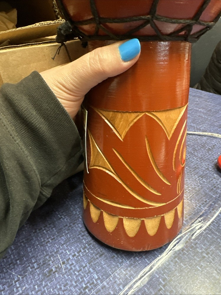 Natural Djembe Drum Handmade Abstract