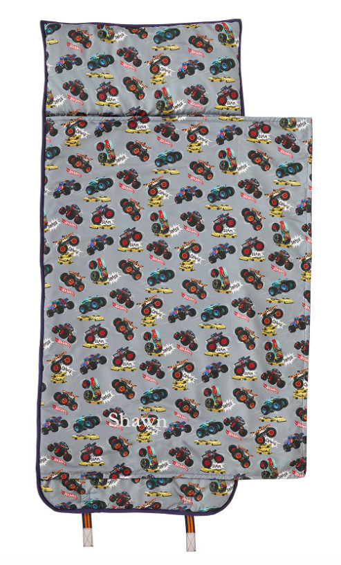 Pottery Barn Kids Hot Wheels Monster Truck Nap Mat Sleeping Bag NEW w/tags