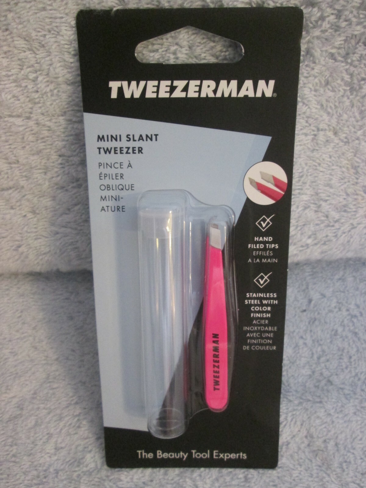 2 Tweezerman Mini Slant Tweezers With Case Pink New
