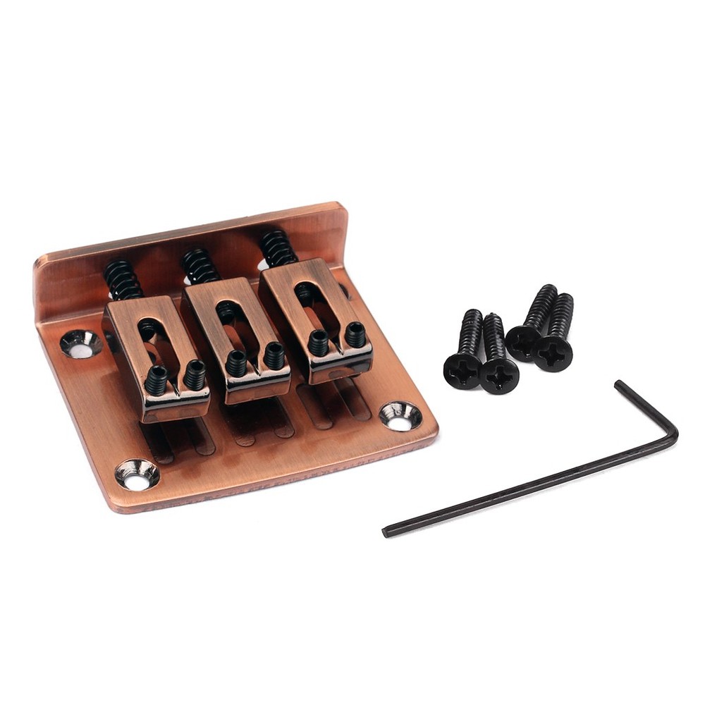 Adjustable 3 String Guitar Bridge for Cigar Box Electric Guitar Replacement