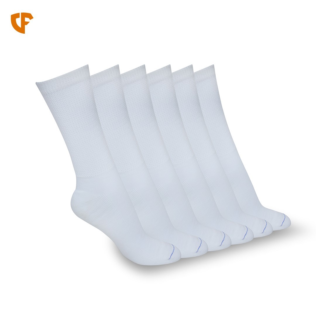 3-12 Pairs Mens Diabetic Crew Socks White Circulatory Non-Binding Cotton 10-13