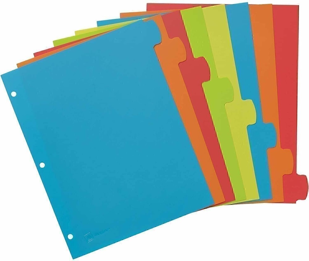 Avery Big Tab Write & Erase Durable Plastic Dividers, 5 MulticolorTabs 3 Sets