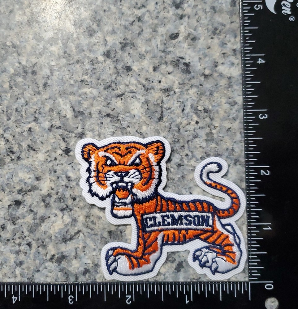 Clemson Vintage Style Patch. Fully Embroidered. Iron On Backing. 3"x2.5"