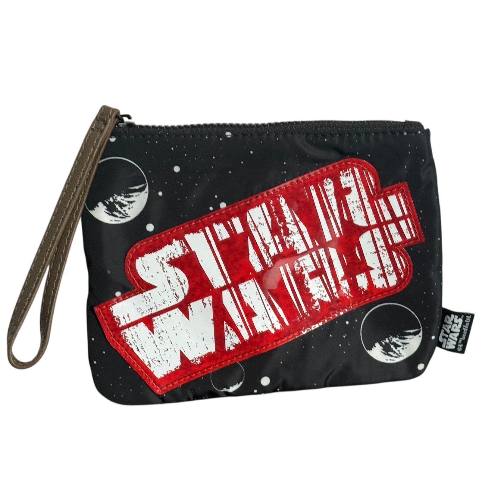 Disney Parks Star Wars Lightspeed Small Wristlet Galactic Planet Black Red