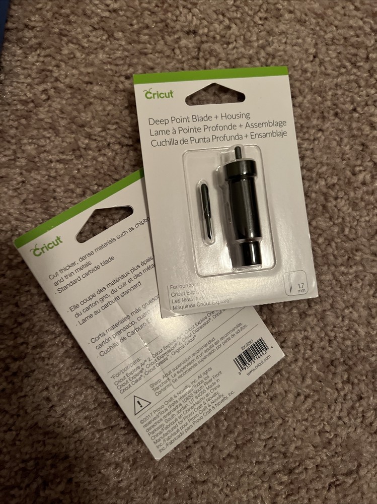 Two Cricut Deep Point Blade + Housing New Sealed