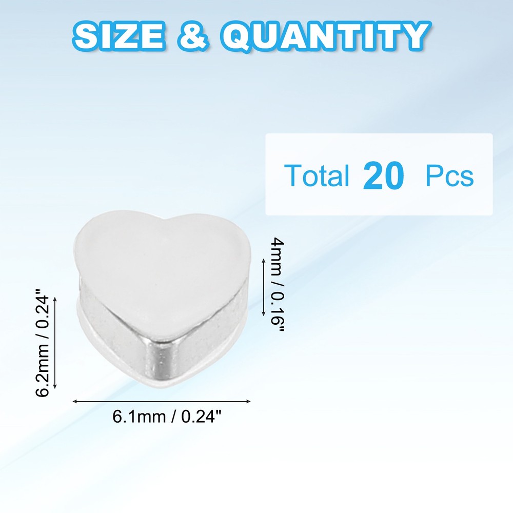 20 Pcs Earring Backs, Heart Silicone Locking Earring Backs Replacements, Silver