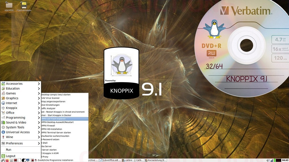 KNOPPIX 9.1 LINUX INSTALL & LIVE DVD