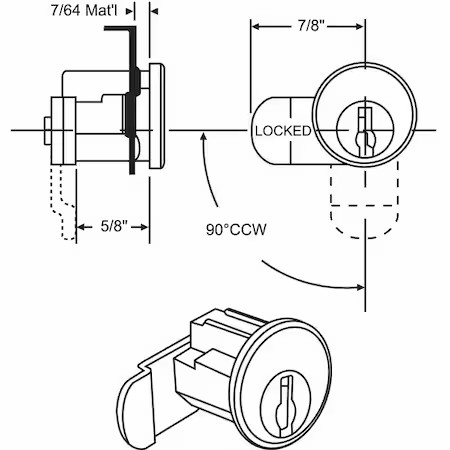 Mailbox Lock, For 4C Pedestal Mailboxes,  97-8