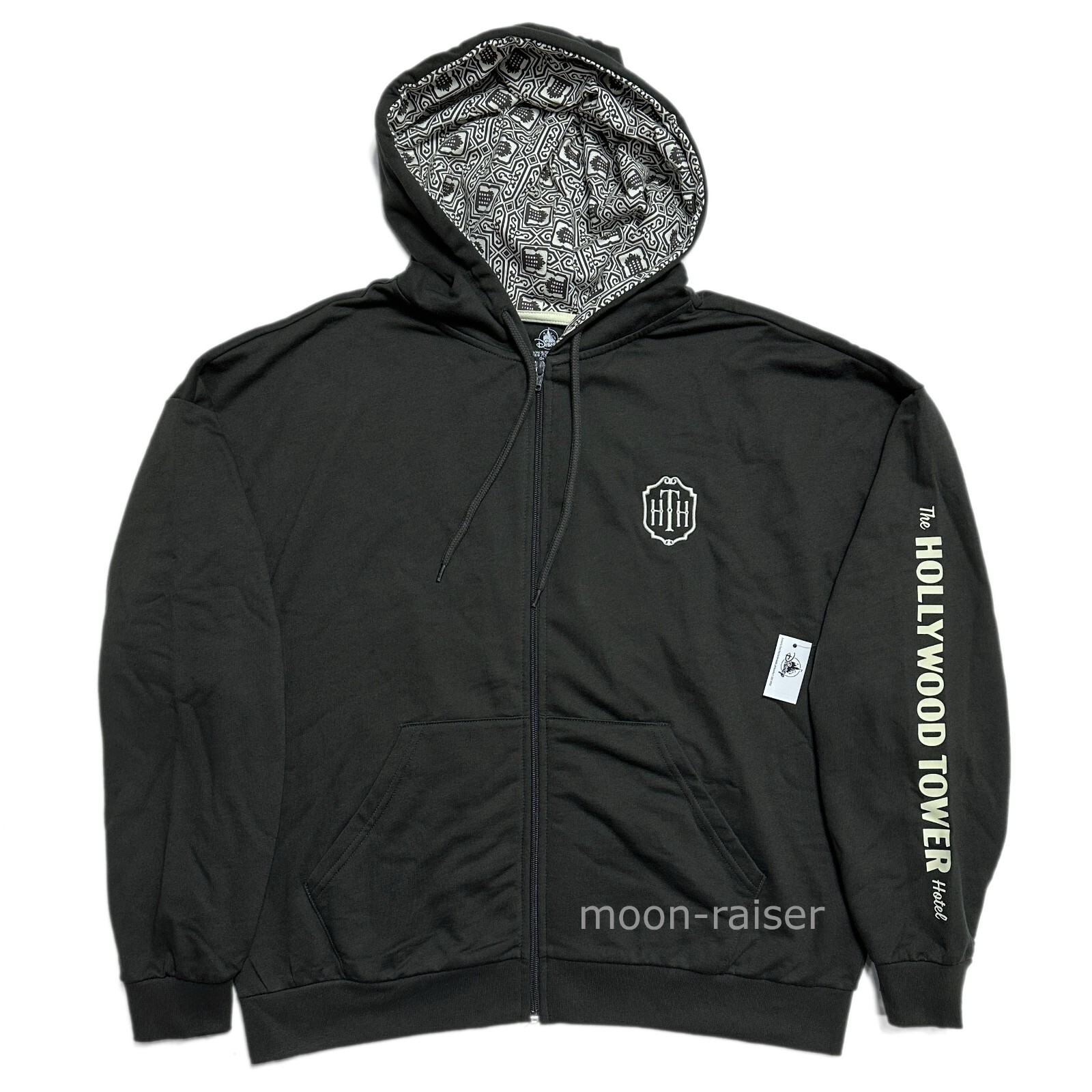 Disney Parks Hollywood Tower of Terror Hotel Zip Hoodie LARGE