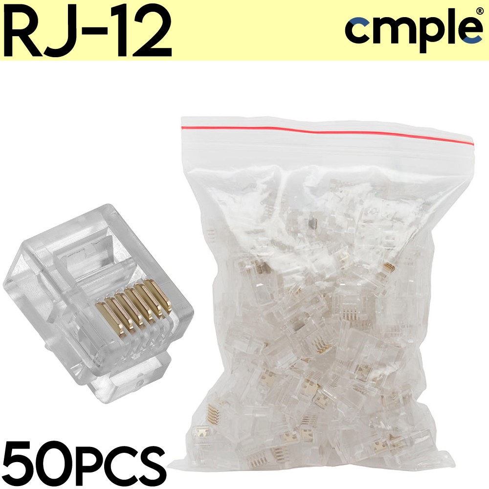 50 x RJ11 RJ12 Telephone Cable Modular Plugs 6P4C 6P6C Connector Cable End Plug