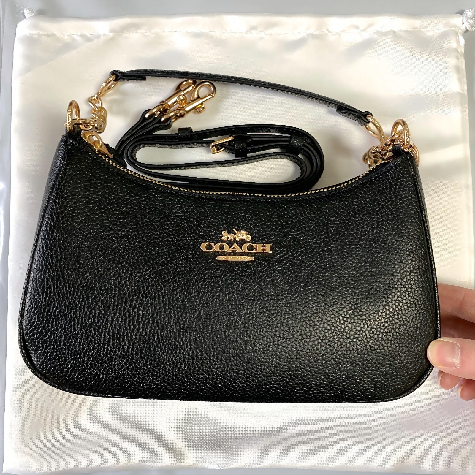 COACH Teri Shoulder Bag/Crossbody Canvas Black CA209 Outlet Free Shipping A++NEW