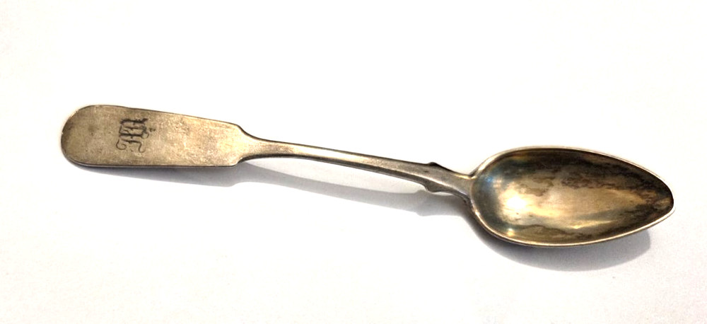 Antique Imperial Russian 84 Solid Silver Teaspoon Engraved Initials