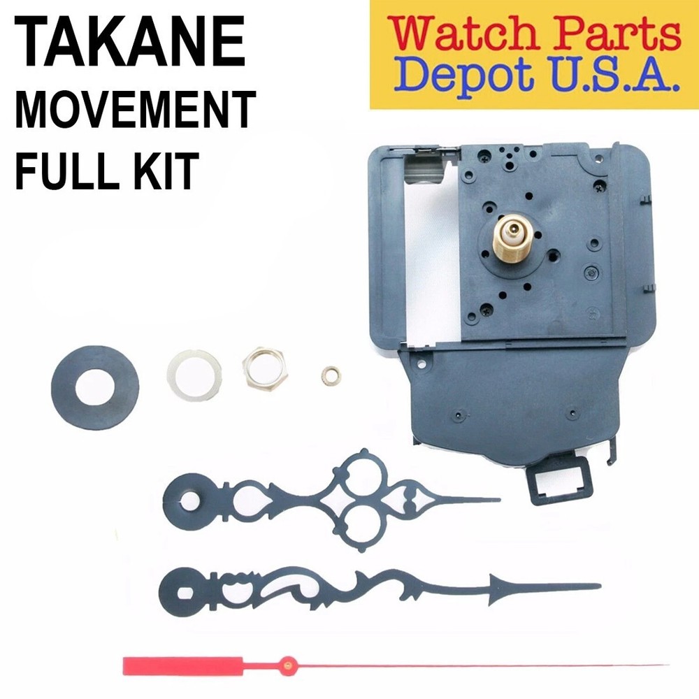 Takane Made Pendulum Clock Movement Kit with Hands, Multiple Sizes (NEW!)