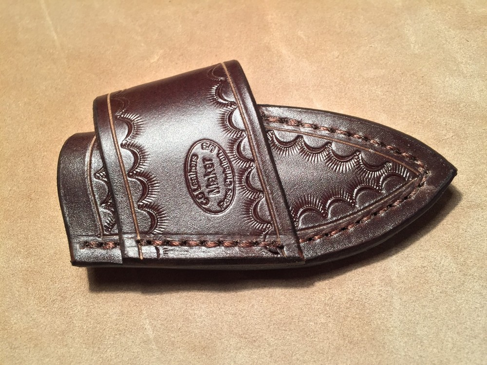 Custom Leather Crossdraw Sheath for Buck Mini Alpha Hunter