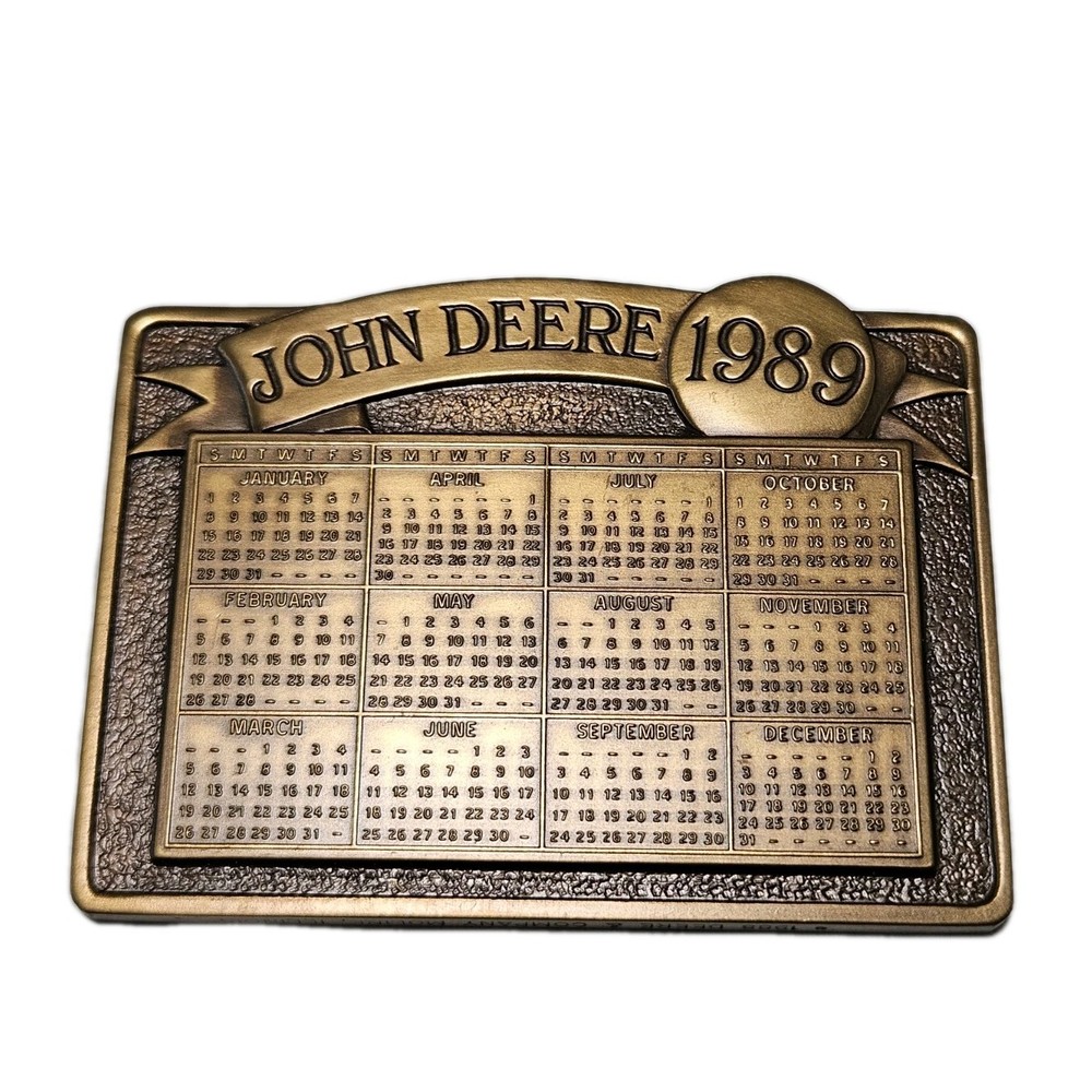 John Deere Model D 1989 Calendar Medallion Excellent Condition