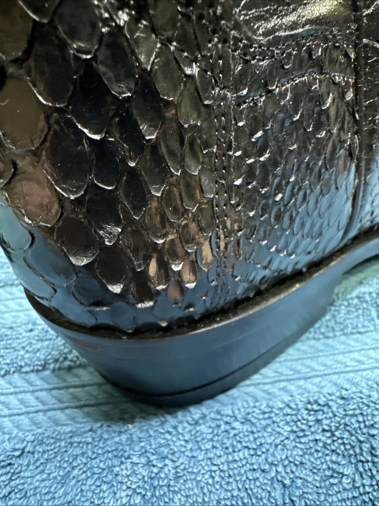 Dan Post Hand Crafted Exotic Black Python Boots Size 11D Leather Upper