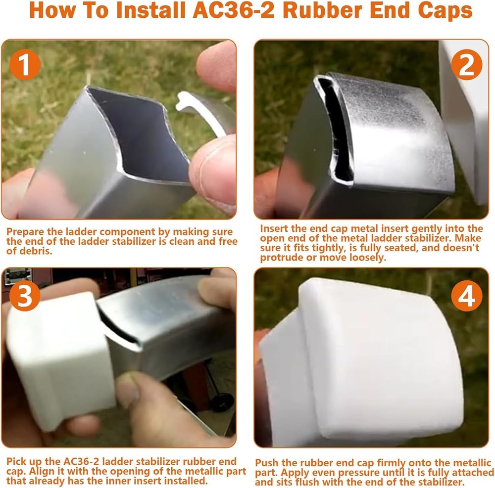 AC36-2 Ladder Stabilizer Rubber End Caps Compatible with Werner 2 PACK