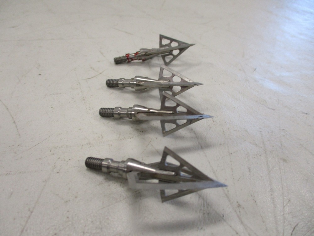 SOLID BROADHEAD ARCHERY 3/4" BLADE 100 GRAIN STANDARD THREAD SET OF (4)