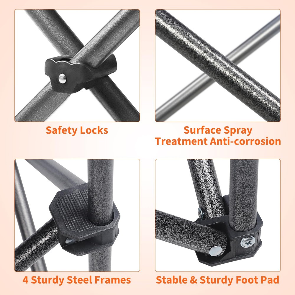 LANMOUNTAIN 2-Pack Padded Oversized Camping Chairs for Adults, 400lb Support