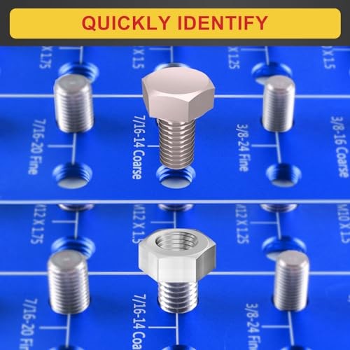 Upgrade Identibolt Bolt and Nut Thread Checker: 14 Metric & 14 Blue rectangle