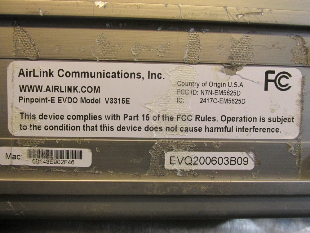 AirLink Communications V3315E PinPoint-E EVDO GPS Modem w Power Harness