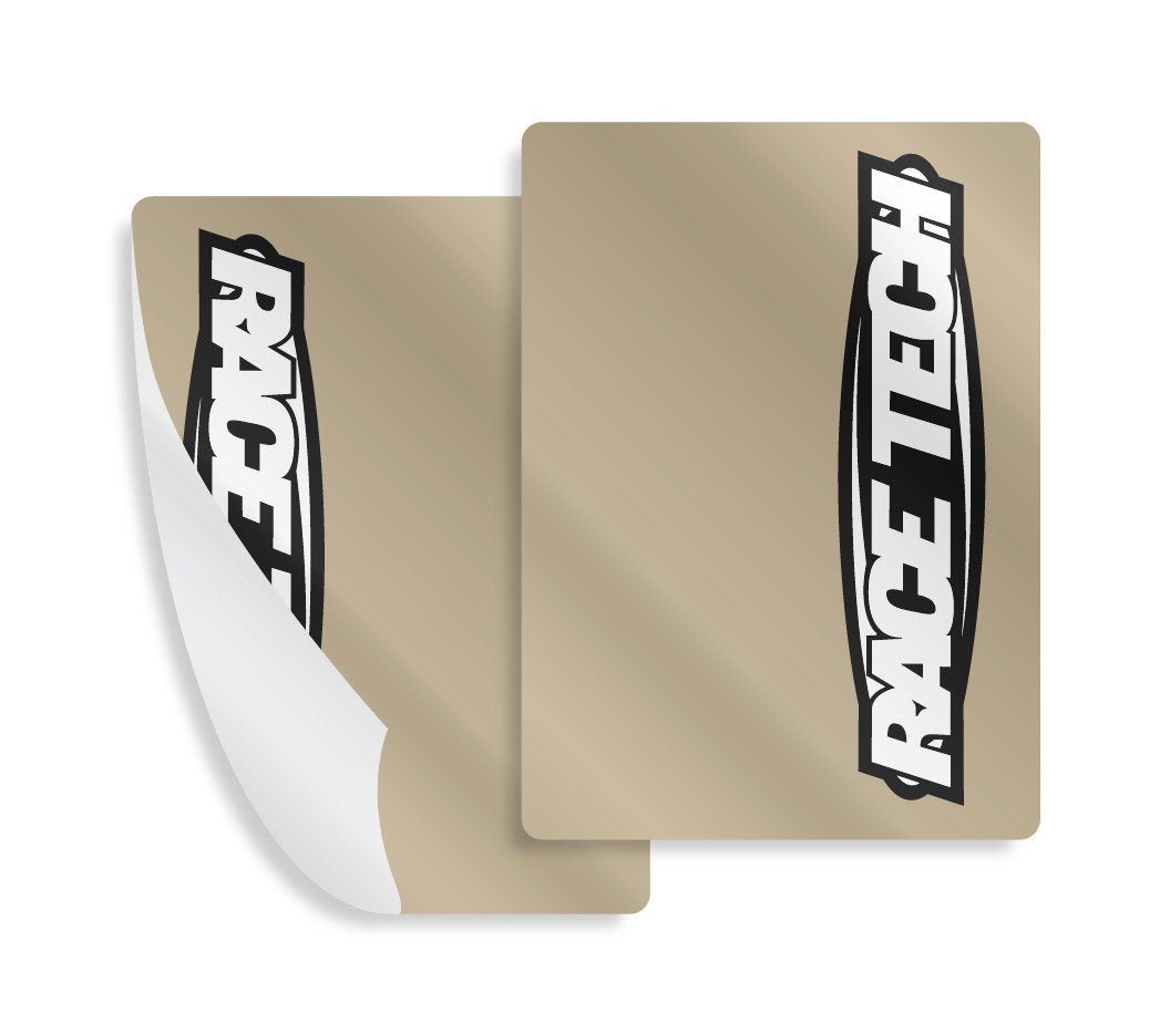 Race Tech Fork Stickers Suspension Decals Set (White/Black) (9x6.5)