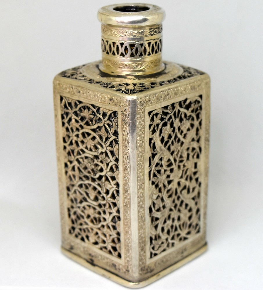 Exquisite Detailed Hand Crafted Silver Bottle