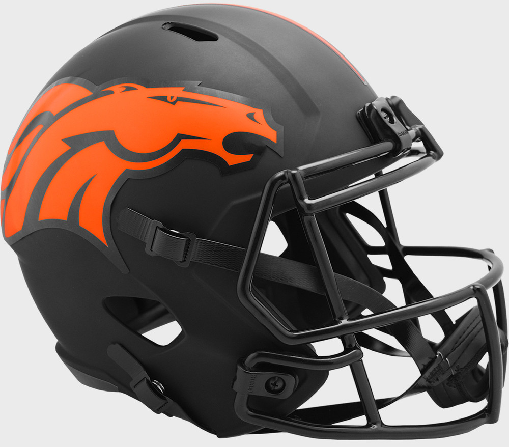 Denver Broncos Unsigned Eclipse Black Full Size Riddell Helmet