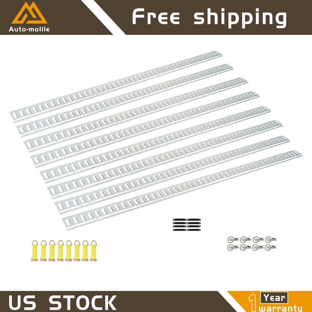 Durable 32 Pack 8' E Track Tie Down Rail Syste Portable Multi Purpose Galvanized