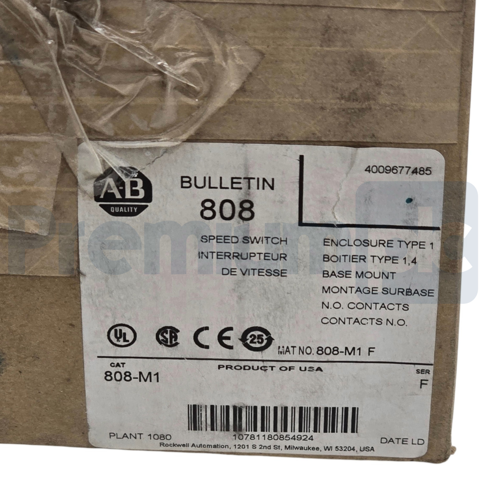 Allen Bradley 808-M1 /F Speed Switch Style M High Speed 50-1000RPM 808M1 NSMP