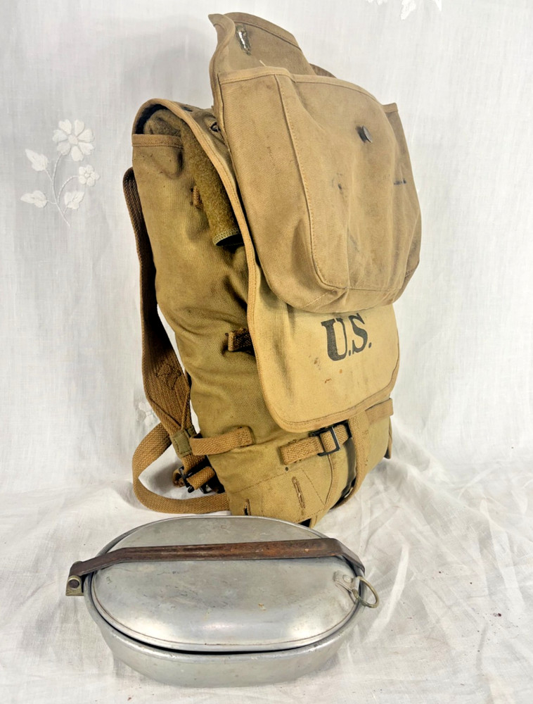 WW2 US Army Haversack/Backpack, M1918 Khaki -1918 - Original