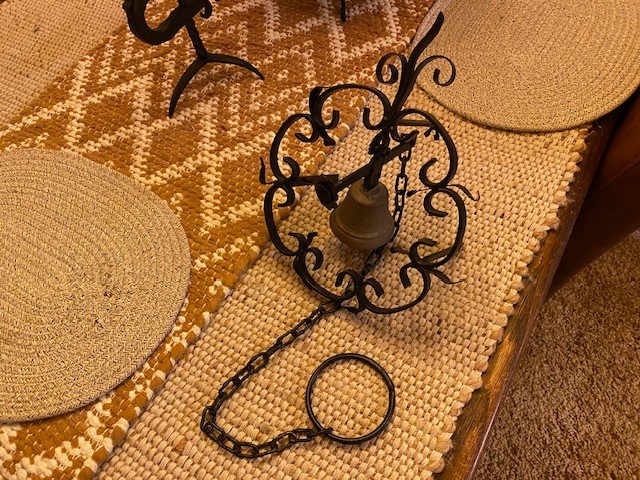 SPANISH REVIVAL IRON PULL CHAIN DOOR BELL! # 21316