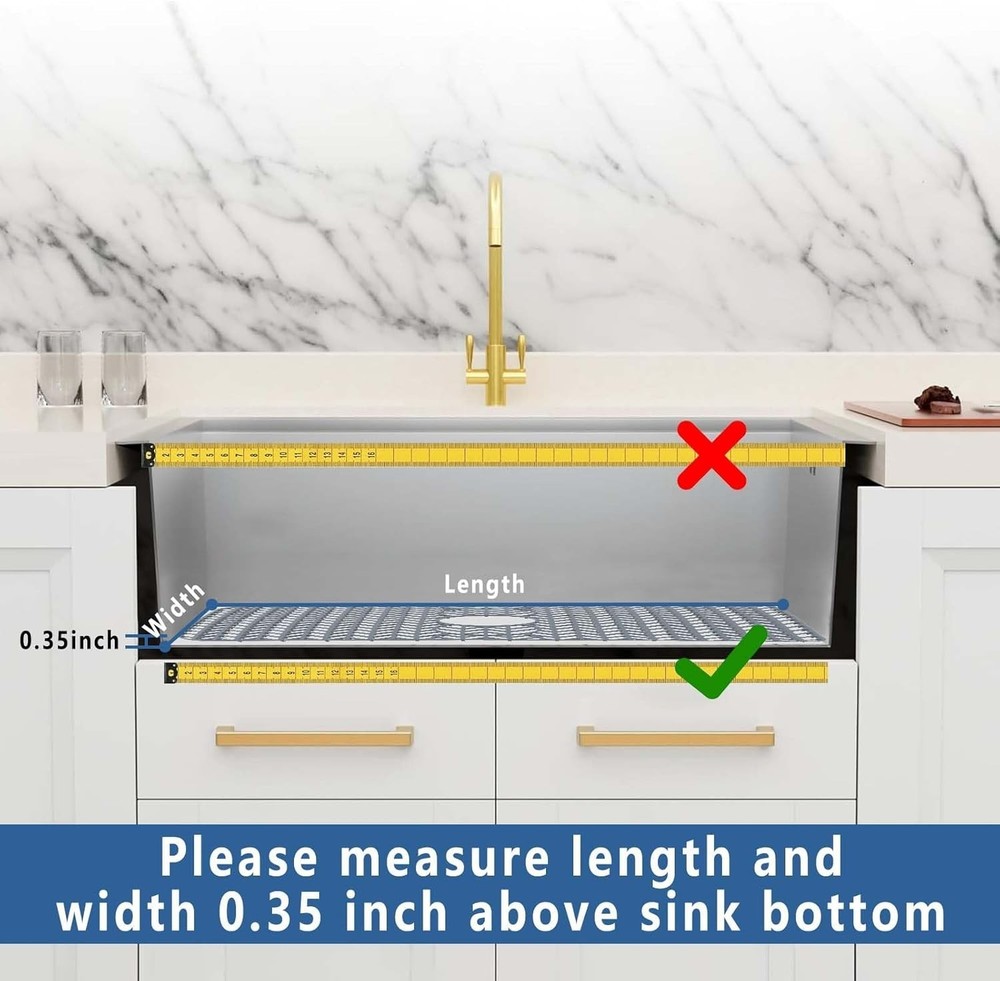 Large Silicone Sink Protector, 30" x 16", Gray