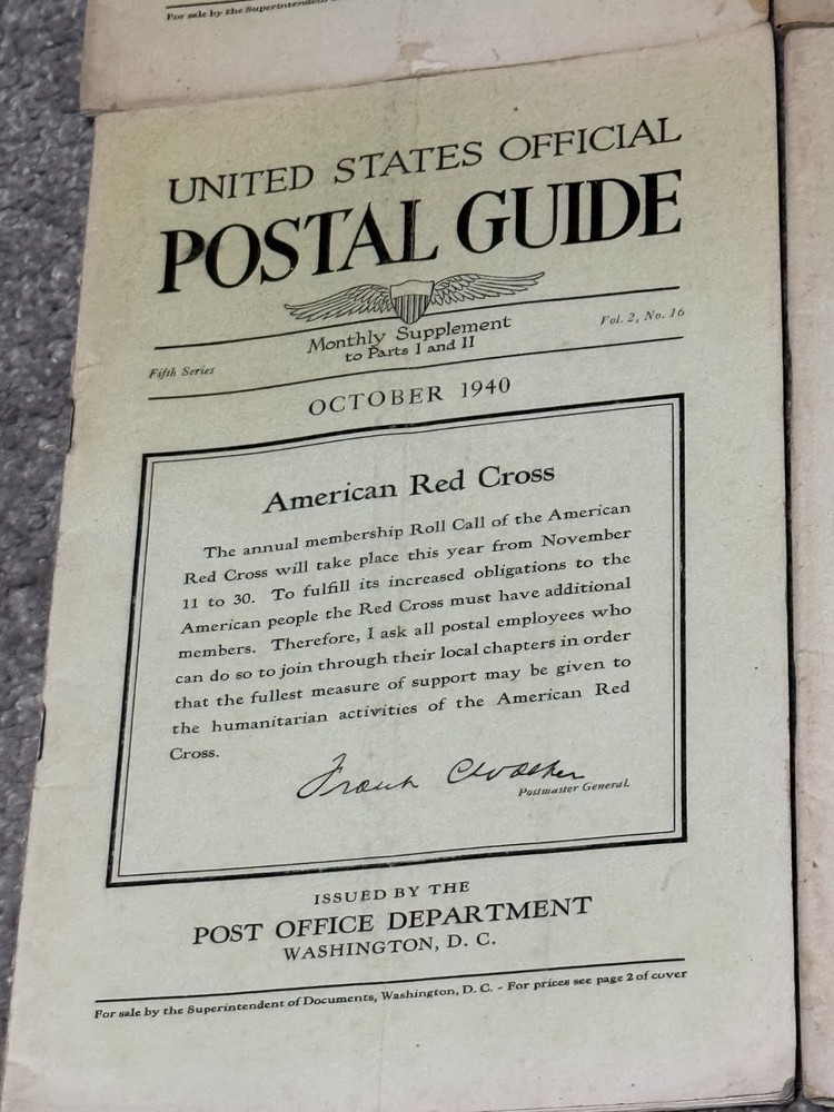 6 United States Official Postal Guides From 1940 Paperback