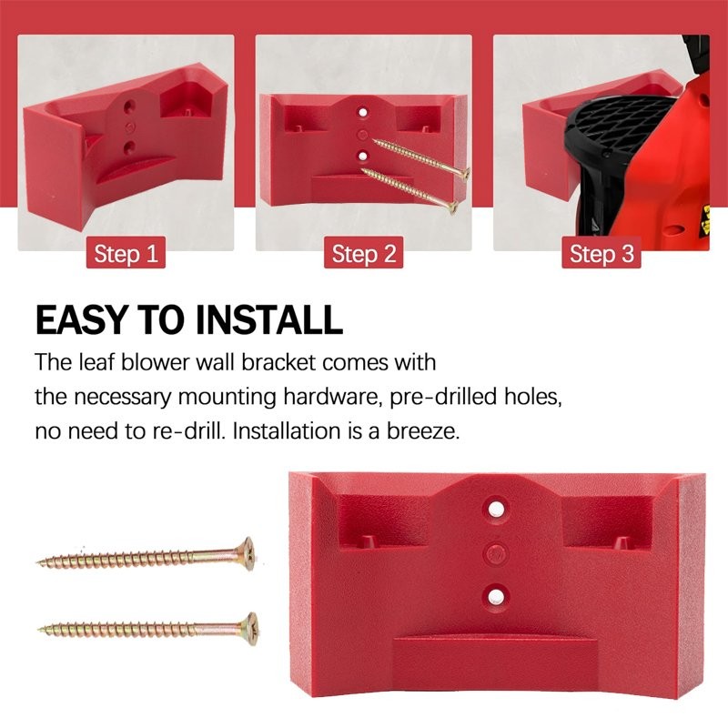 Heavy Wall Mount Holder for Milwaukee 2724-20 & 2724-21 Leaf Blower with Screws