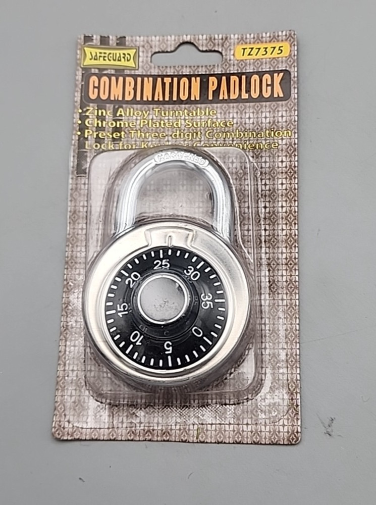 5 X Safeguard TZ7375 Combination Padlock 2" Chrome