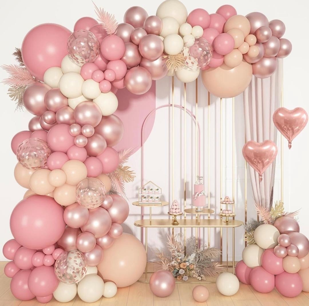 Dusty Pink Balloon Arch Kit Blush Rose Gold Baby Shower Wedding Decor