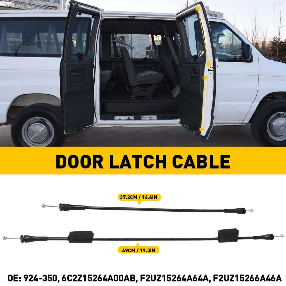 Rear Right Cargo Door Latch Release Cables for 1992-2014 Ford E150 E250 E350 Van