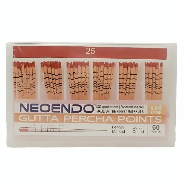 Gutta Percha Points .04 Length Marked Taper #25 60/Box FS