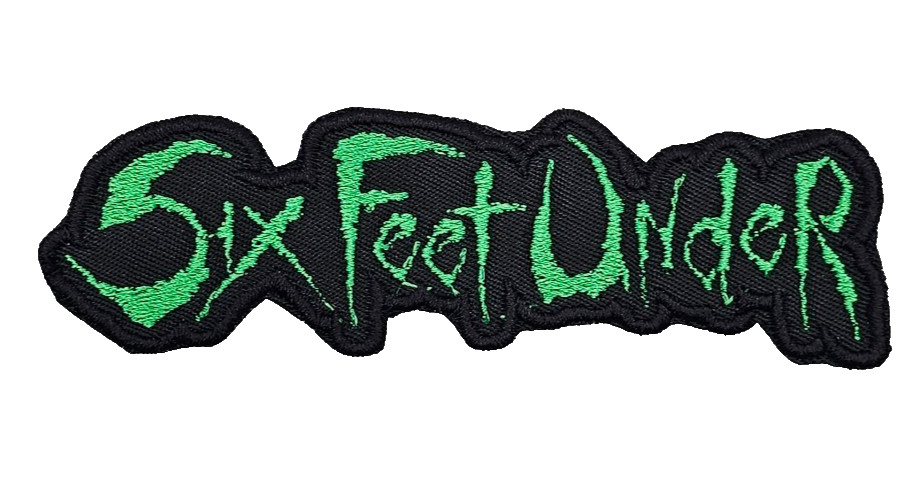 SIX FEET UNDER GREEN LOGO (shaped border) EMBROIDERED PATCH