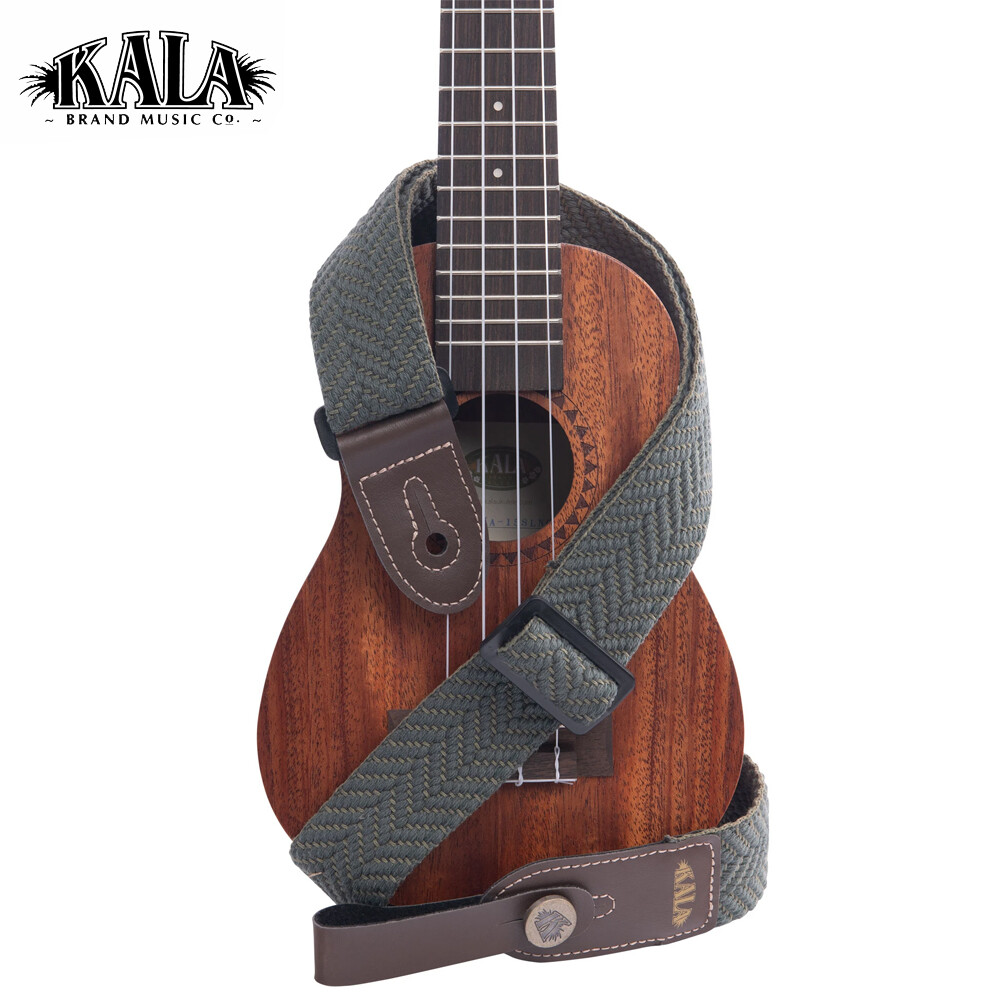 Kala Olive Herringbone Polyester Ukulele Strap STP-HOLV MADE IN BRAZIL
