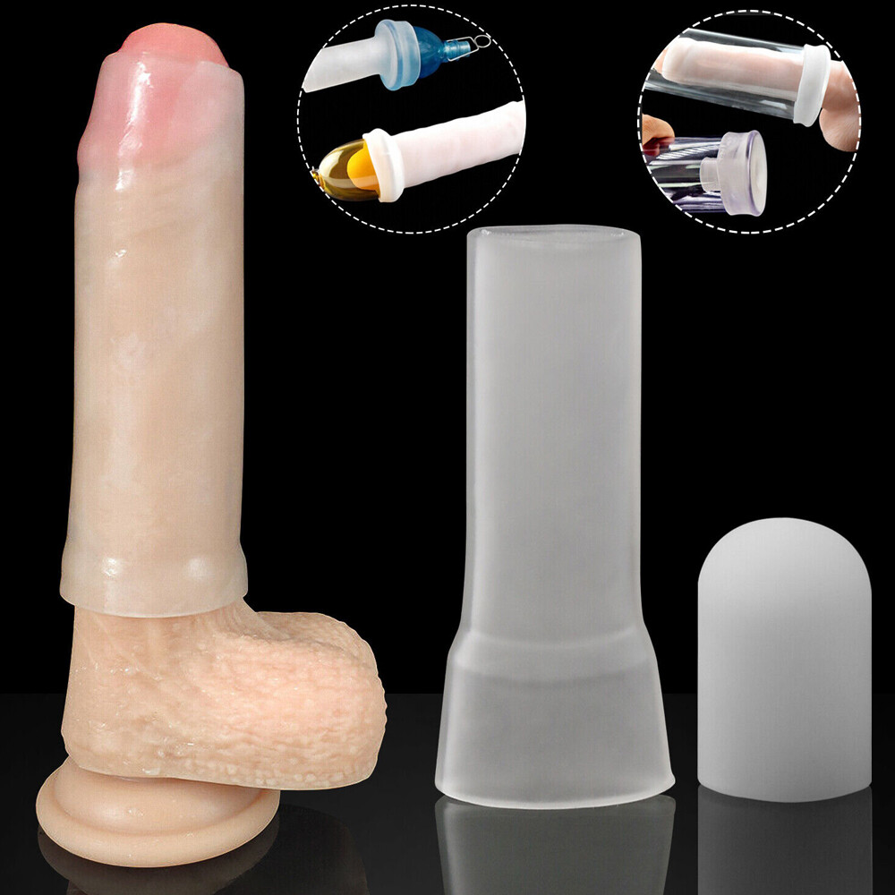 2PCS Set Penis Silicone Sleeve for Extender Stretcher Max Vacuum Enlargement USA