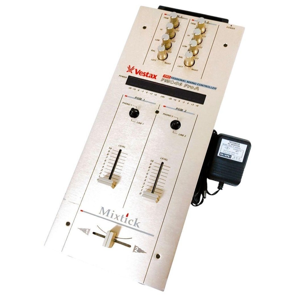 Vestax PMC-06 Pro A Silver DJ Mixer Controller Tested Maintained w/Adapter